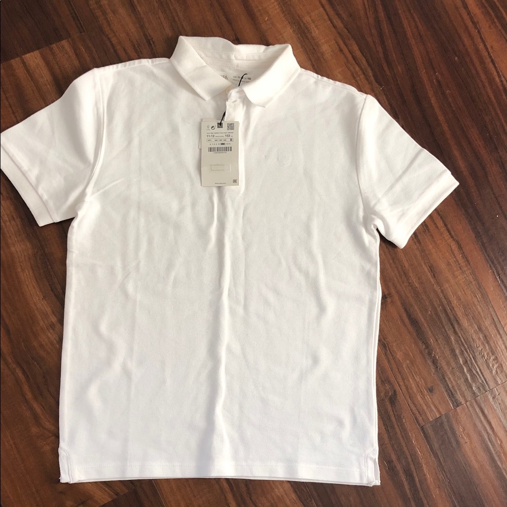 New Zara Classic White Polo Shirt